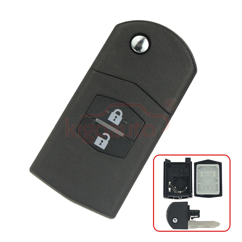 Складной откидной ключ Kigoauto 5 шт. 2 кнопки замена для Mazda 3 6 2005 2006 2007 2008 2009 2010 пульт
