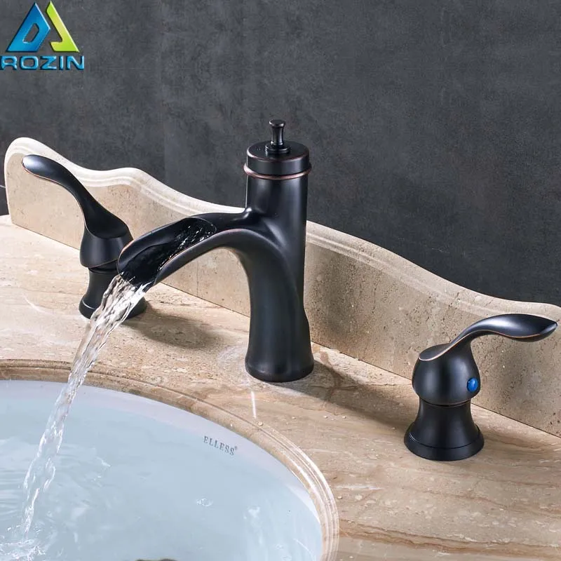 Rozin Bathroom Basin Faucet 2 Knobs Single Hole Vanity Sink Basin W// 6/" in Cover