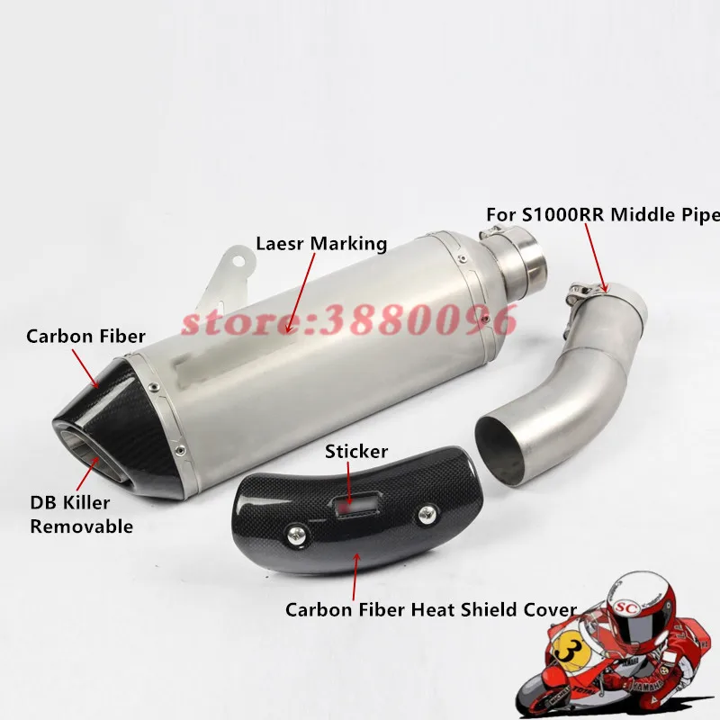 

Motorcycle Full Exhaust System Slip on For 2015-2016 BMW S1000R S1000RR Exhaust Muffler Pipe