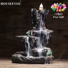 10 конусов для благовоний горы река водопад курильница фонтан обратного потока Арома дым кадило держатель для офиса дома уникальные Ремесла