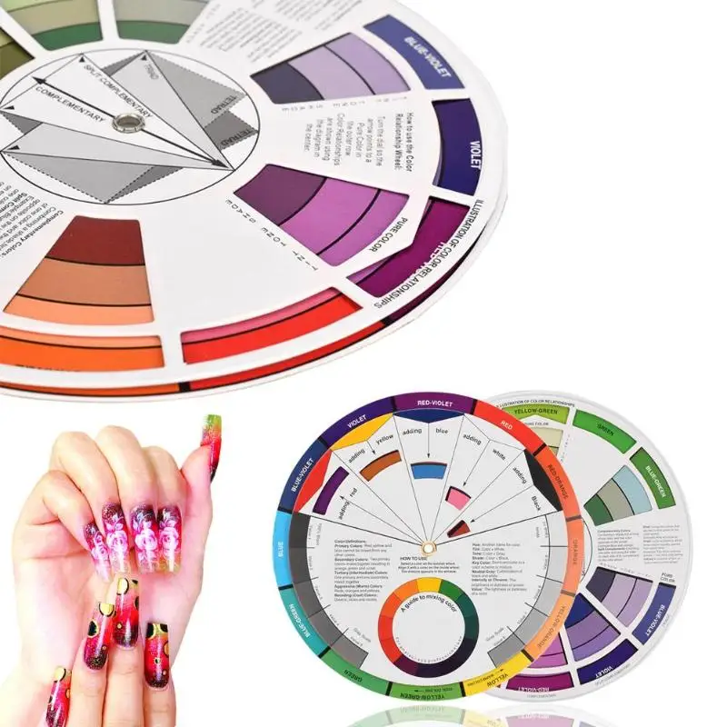 

Professional Tattoo Nail Pigment Wheel Card Circle 12 Color Three Layers Mix Guide Round Color Card Nail Art Tattoo Tools