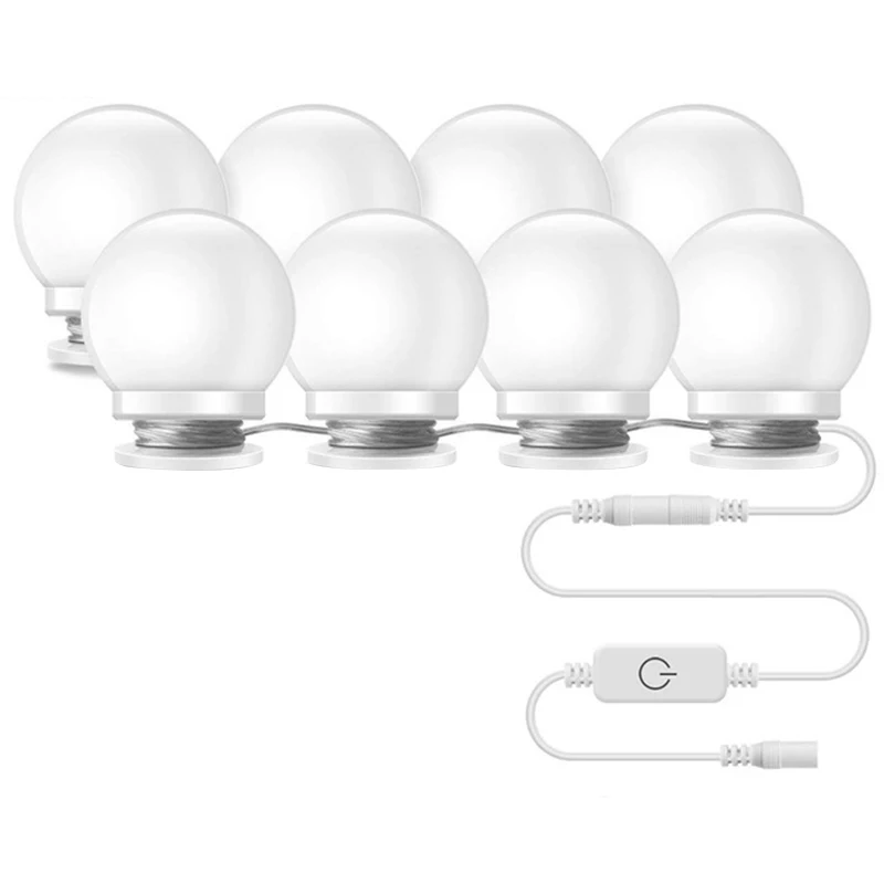 

10Pcs Makeup Mirror Vanity Led Light Bulbs Lamp Kit 3 Levels Brightness Adjustable Lighted Make Up Mirrors Cosmetic Lights Us