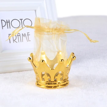 

12pcs Golden Crown Candy Favor Bags Gift Treats Chocolate Holders Bags Containers Table Decorations for Wedding Birthday