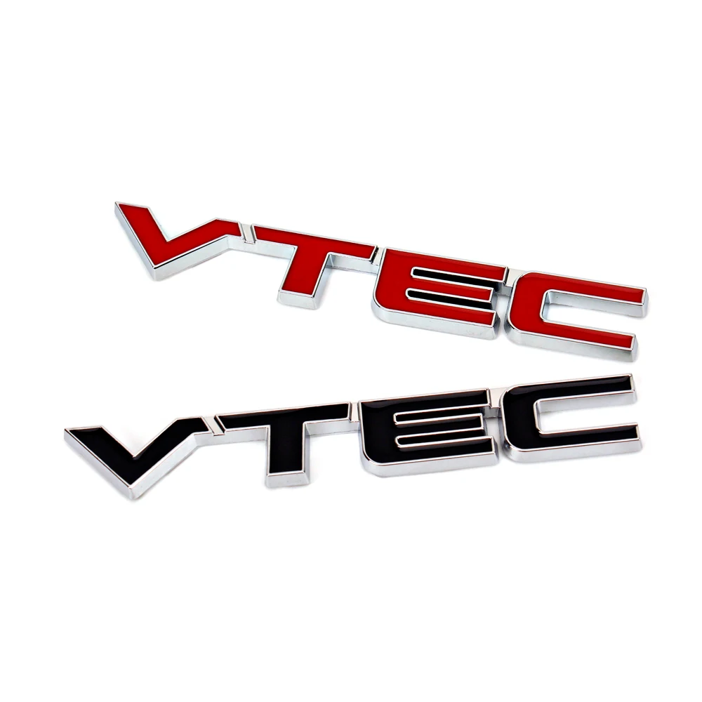 Металлическая 3D наклейка на багажник автомобиля логотип VTEC хромированная