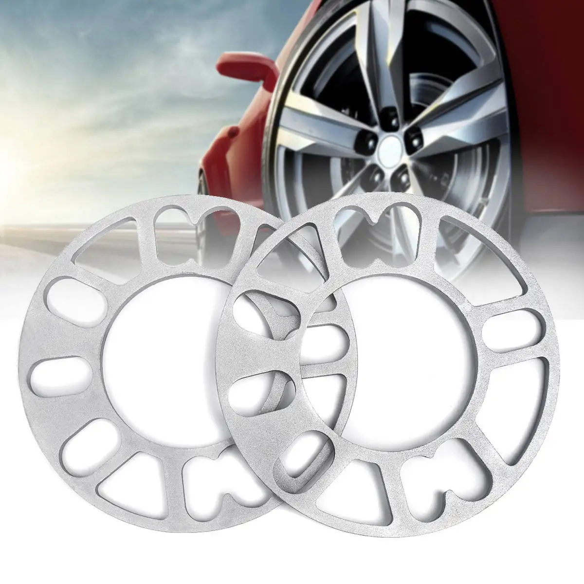

2pcs 8mm Universal Alloy Aluminum Wheel Spacers Shims Set Multi-Fit For 4/5 Stud