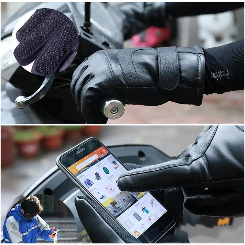 1pair PU Leather Heating Gloves Motorcycles Winter Touch Screen Motorbike Riding Mitten Windproof Waterproof Warm Electric Glove 1pair PU Leather Heating Gloves Motorcycles Winter Touch Screen Motorbike Riding Mitten Windproof Waterproof Warm Electric Glove