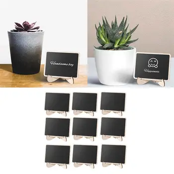

12PCS Chalkboards Mini Erasable Wood Rectangle Cards Message Board Tag Kitchen Restaurant Signs Wedding Party Decorations