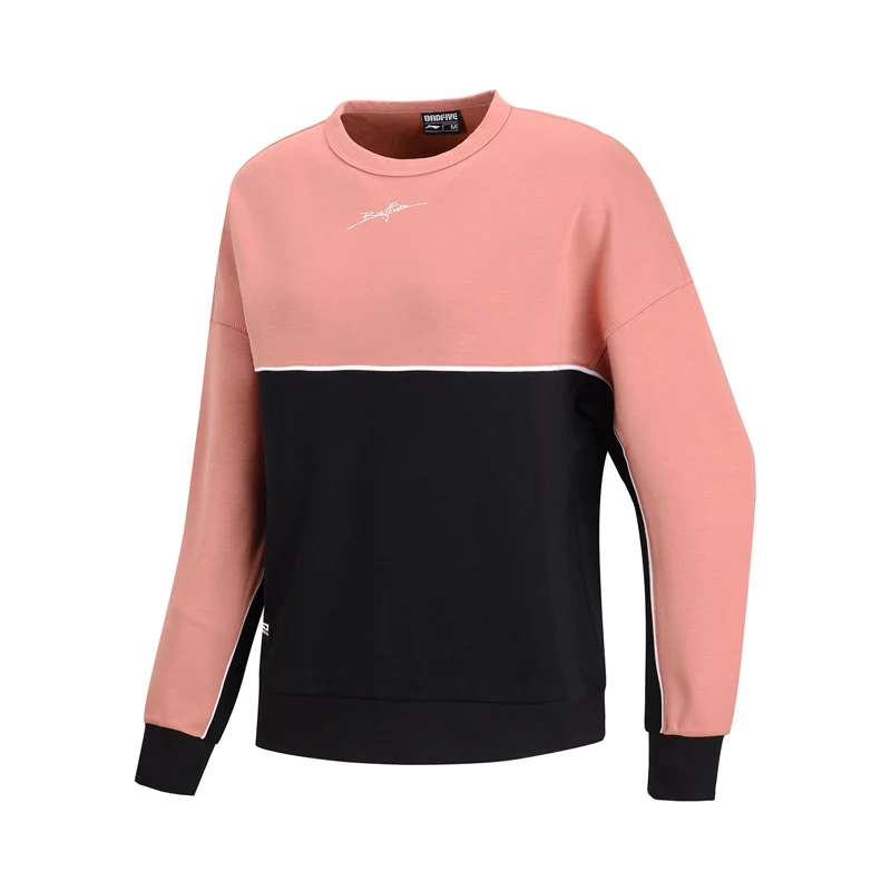 Billige Li Ning Frauen Basketball Pullover Warme Fleece Lose 66% Polyester 34% Baumwolle Hit Farbe Futter Sport Top Sweatshirts AWDN852 WWW996