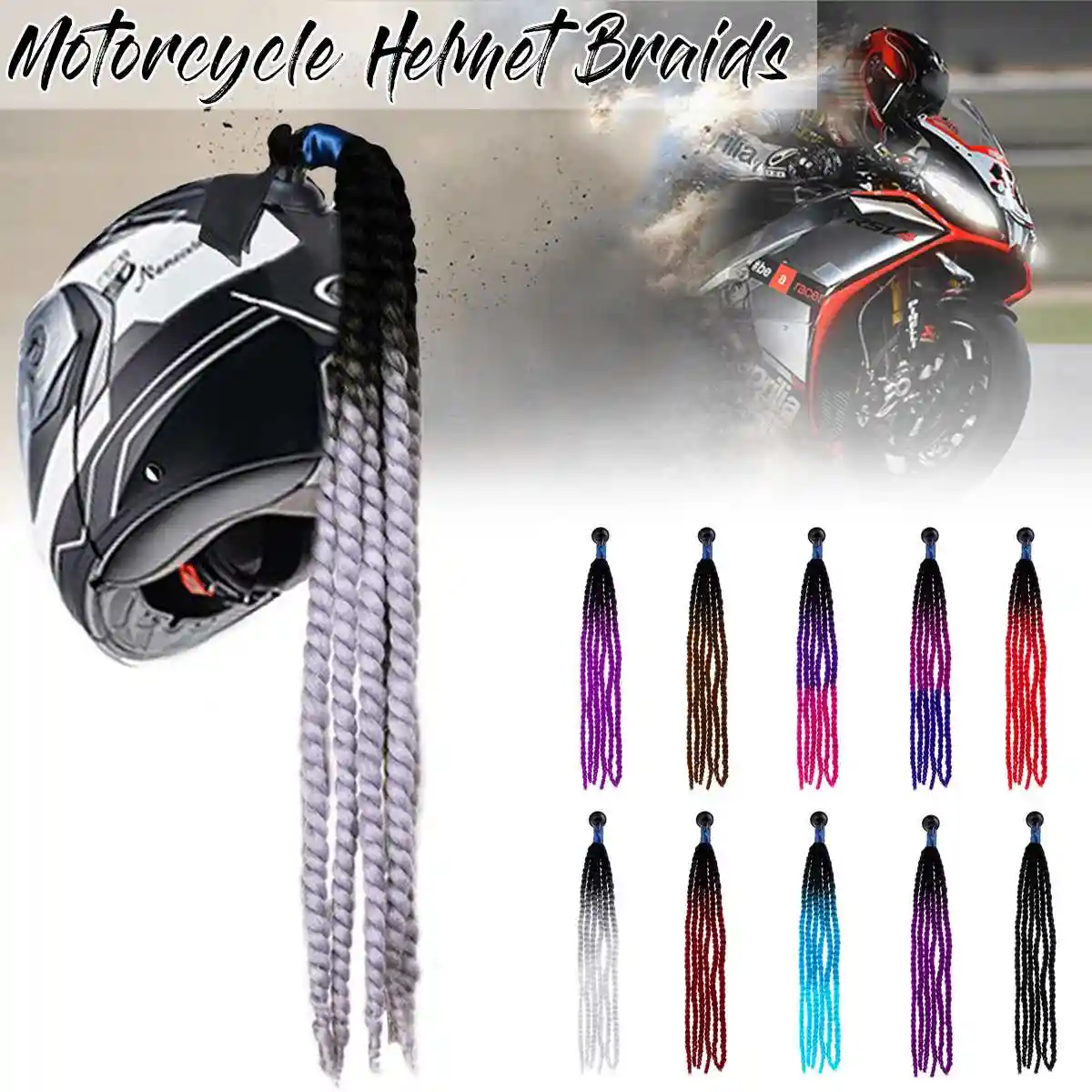 60 センチメートルオートバイヘルメットドレッドヘア女性ヘルメットドレッドヘアポニーテール編組モトクロス自転車ヘルメットパンク髪の装飾 Helmets Aliexpress