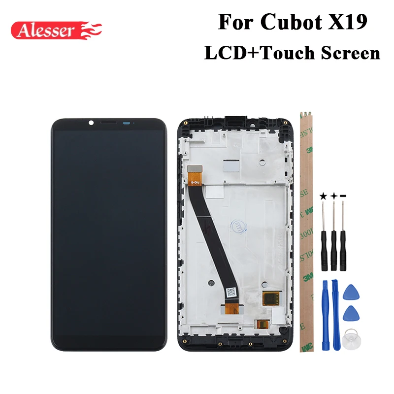 

Alesser For Cubot X19 LCD Display and Touch Screen With Frame Assembly Repair Parts With Tools And Adhesive For Cubot X19 Phone
