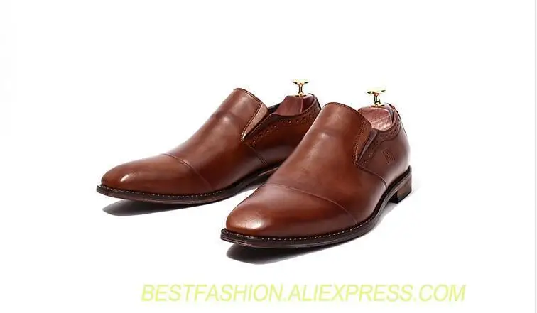 

Lace-Up Men's Dress Oxfords Male Smart Casual Genuine Leather Square Toes Solid Wedding Men Dress Shoes Low Top Formal Business