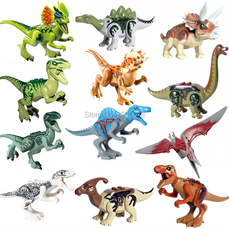

For legoing jurassic Dinosaurs World of park Velocirap Tyrannosaurus Rex Movie Set Models Building Blocks Bricks Toys figures