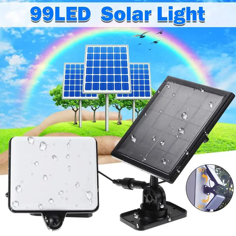 

Waterproof 99LED Solar Panel Motion Sensor Light Wall Lamp Emergency Security Lighting New Outdoor Solar Garden Yard Wall Light