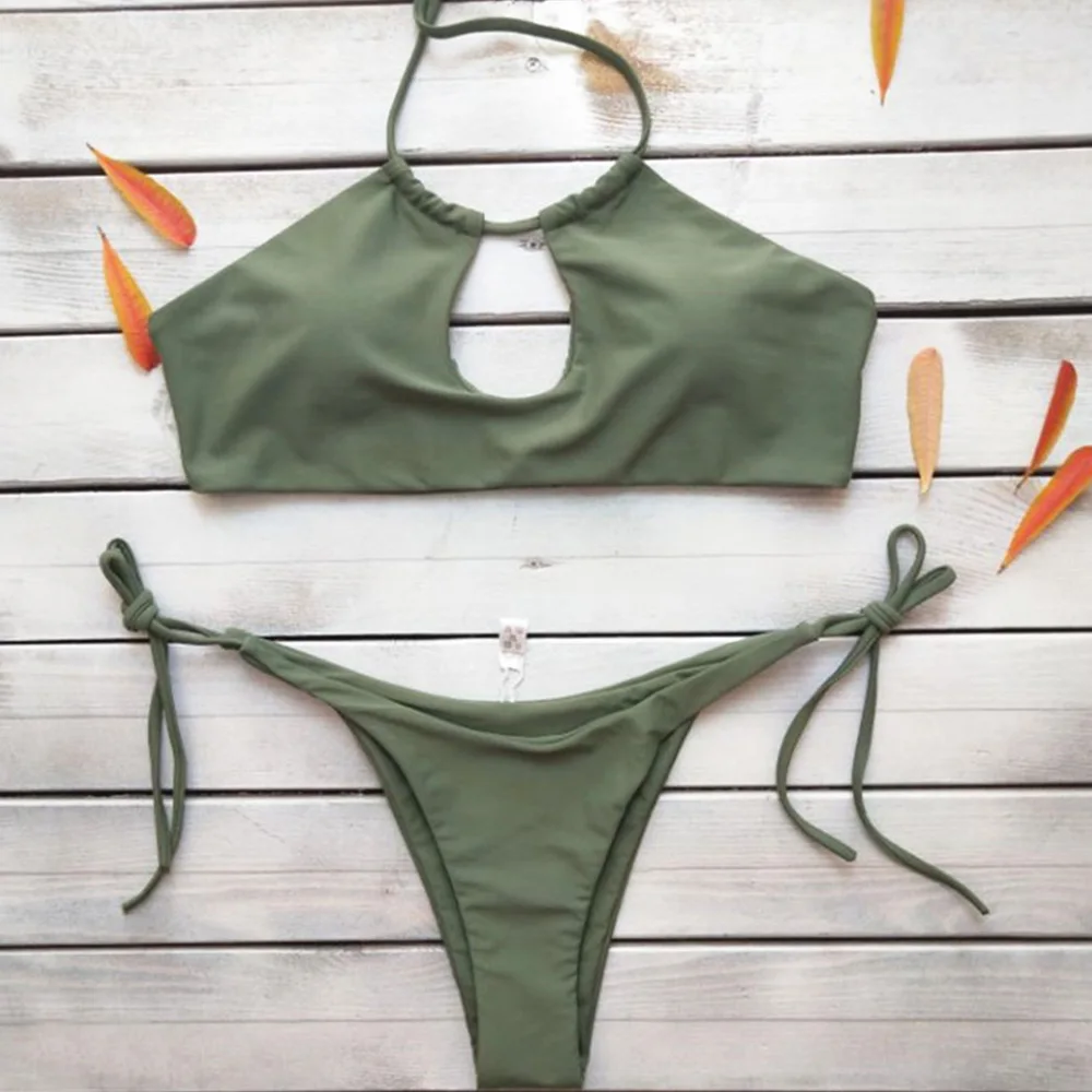 Split Type Polyester Girls Sunmmer Bikini Set Swimsuit Breathable Travel Beach Wear Elastic Women Beach Sexy Swimsuit Thong