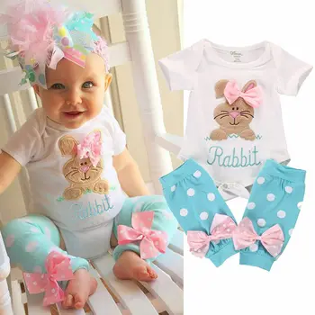 

Pudcoco Baby Set 0-18M UK 2pcs Newborn Toddler Kid Baby Girls Rabbit T-shirt Tops+Leg Warmer Outfit Set