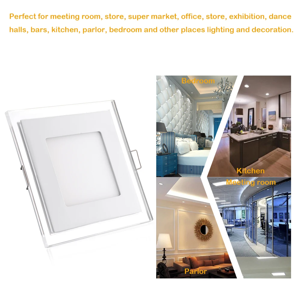 15 Вт квадратный светодиодный панельные утопленные светильники кухня потолочная лампа для ванной 100-245 В светодиодный светильник теплый белый