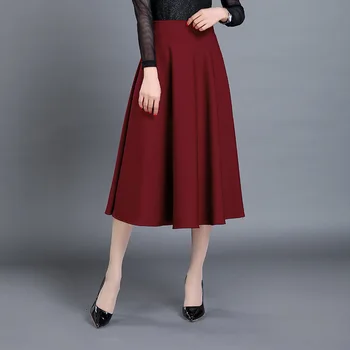 

Spring New Pattern 2019 Half-body Long High Waist A-line Pleated Skirt