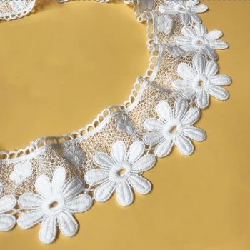 

14yards white Cotton embroidery lace Trim Fabric Ribbon clothing dress skirt curtain home textile DIY decorative accessories