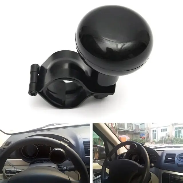 JX LCLYL Black Heavy Duty Suicide Power Car Steering Wheel Spinner