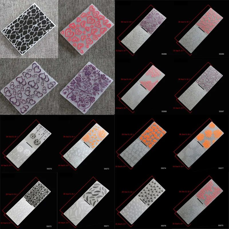 

1 Pcs Card Making Plastic Template Embossing Folder 12 Styles Paper Card Craft Photo Album Scrapbooking Wedding Decor