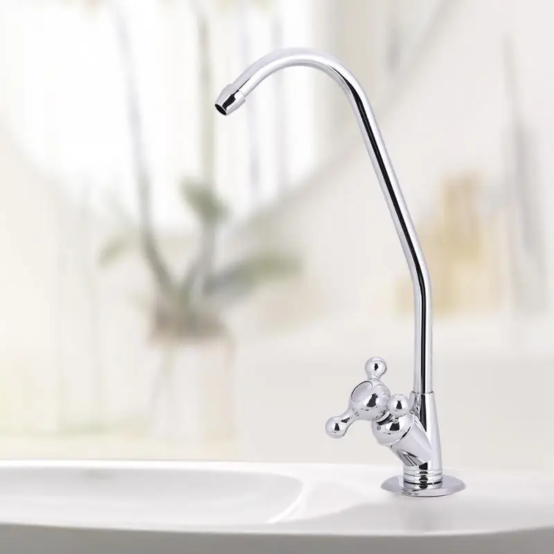 

Elegant Goose Neck Faucet 360 Degree Rotation 1/4'' Kitchen Faucet Tap Drinking Water Filter Durable Zinc Alloy Sink Faucet Tap