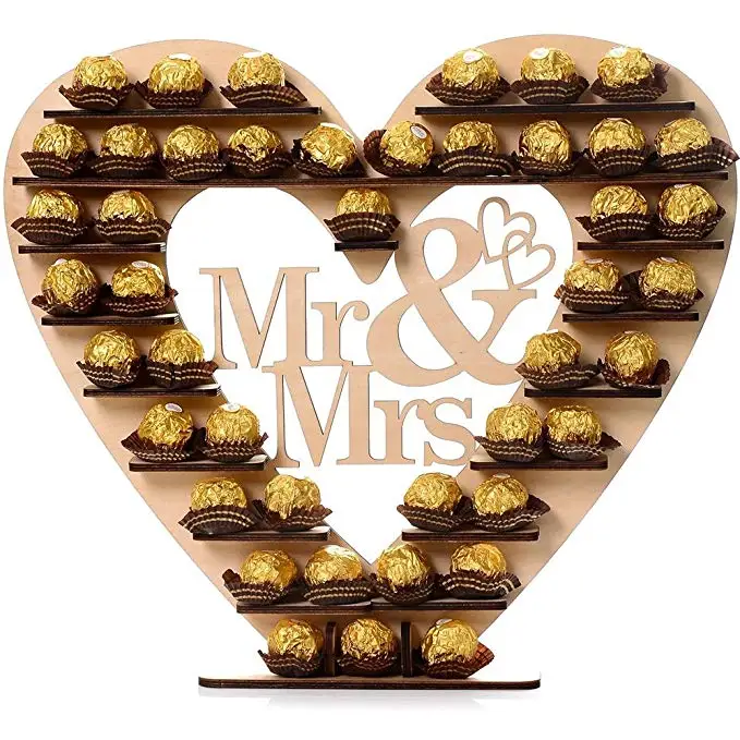 

Mr&Mrs Heart Tree Wedding Display Stand Centrepiece Wedding Decoration Chocolate Tree Ferrero Rocher Chocolate Stand Candy #