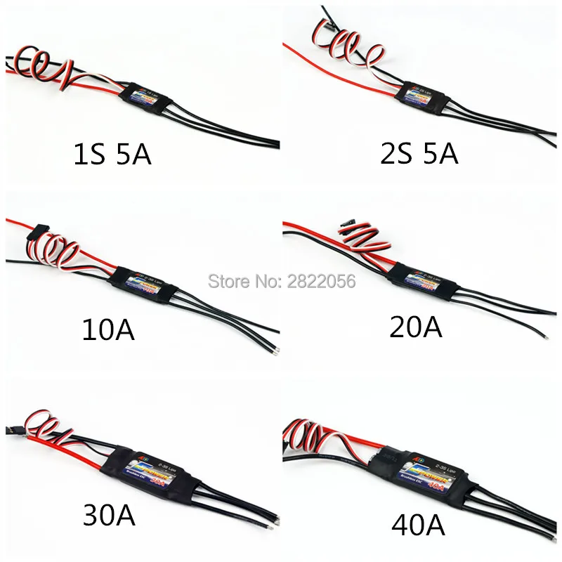 Контроллер скорости двигателя AEORC E Power ESC 1S5A 2S5A 10A 20A 30A 40A бесщеточный для