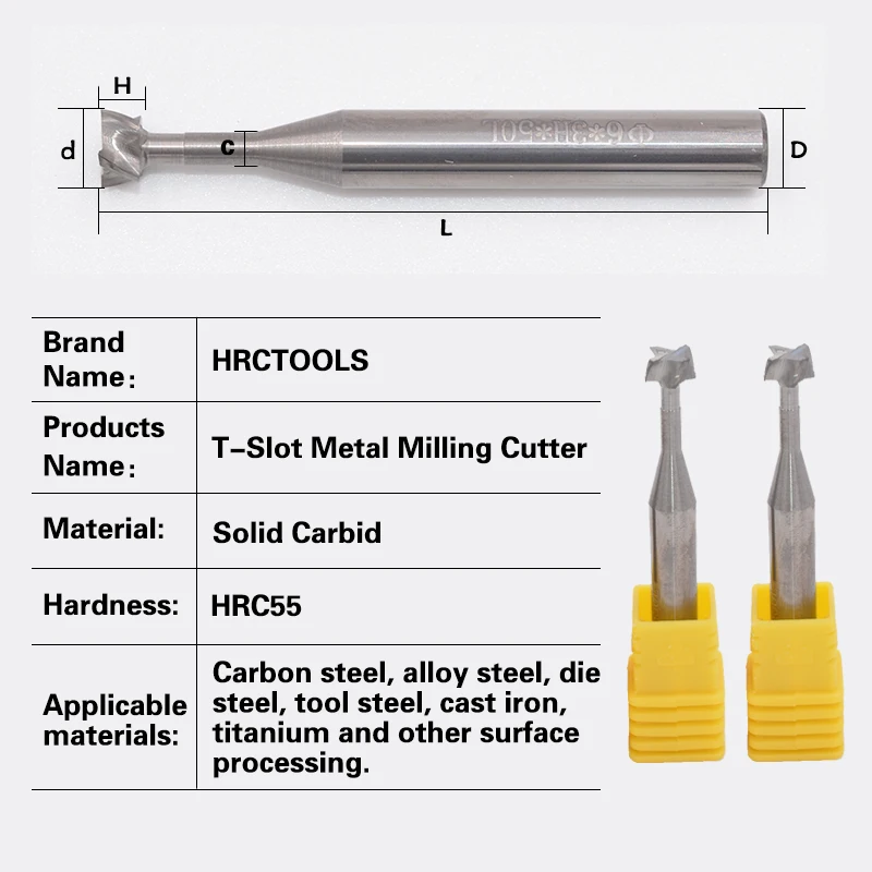 D18 d12x1Hx5cx12Dx60L HRC55 T типа CNC Вольфрамовая сталь твердосплавные торцевые фрезы