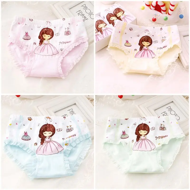 

3 Pcs/set Cartoon Printed Girls' Underwear Newborn Baby Brief Cotton Underwear Baby Girl's Underwears