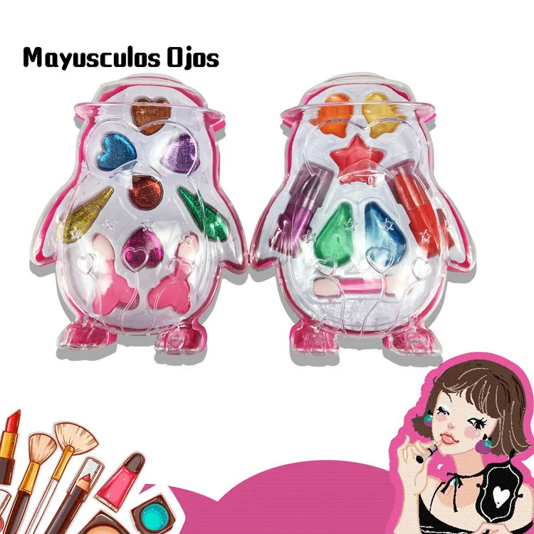 

ZH 1PC Girl Cosmetics Interactive House Toy Cartoon Makeup Box Simulation Children Makeup