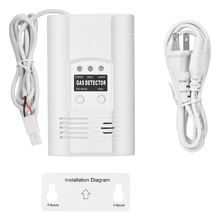 Детектор Утечки горючих газов Предупреждение льный датчик US Plug 220 V