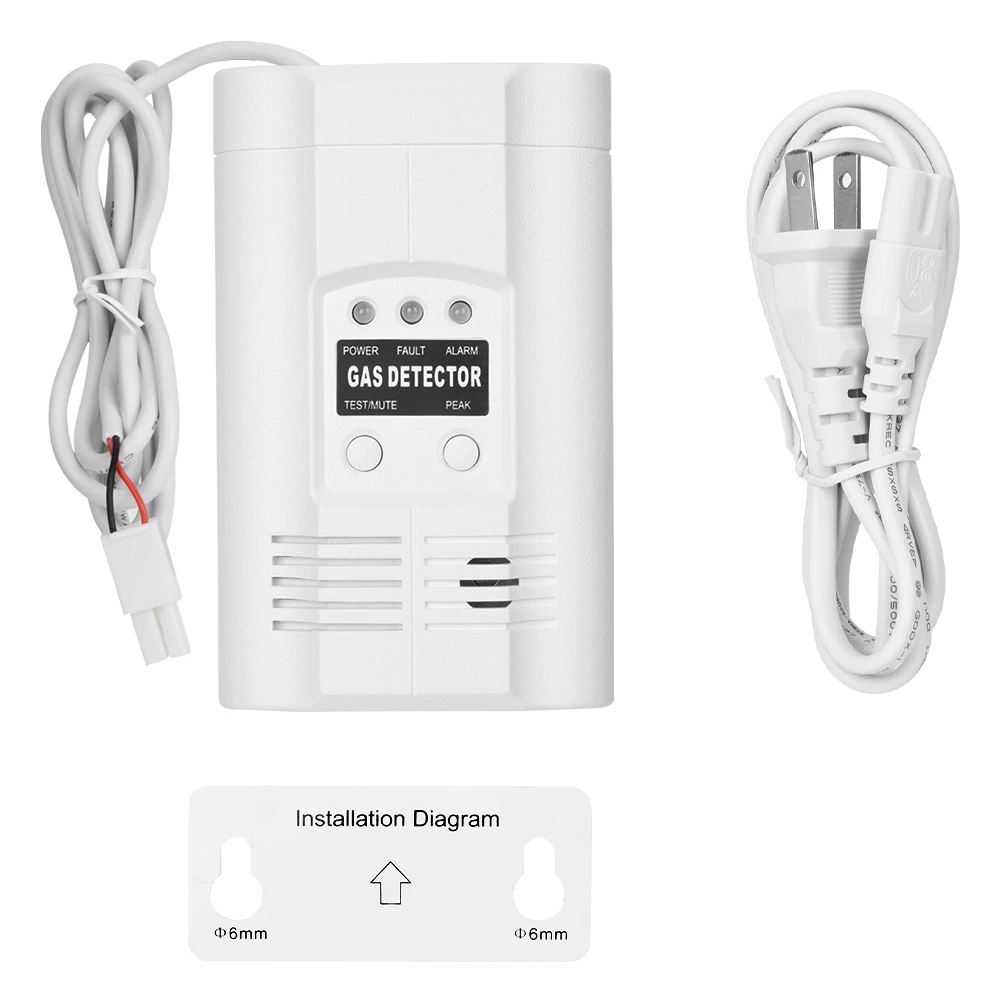 

Combustible Gas Leak Detector Voice Warning Alarm Sensor US Plug 220V 2019