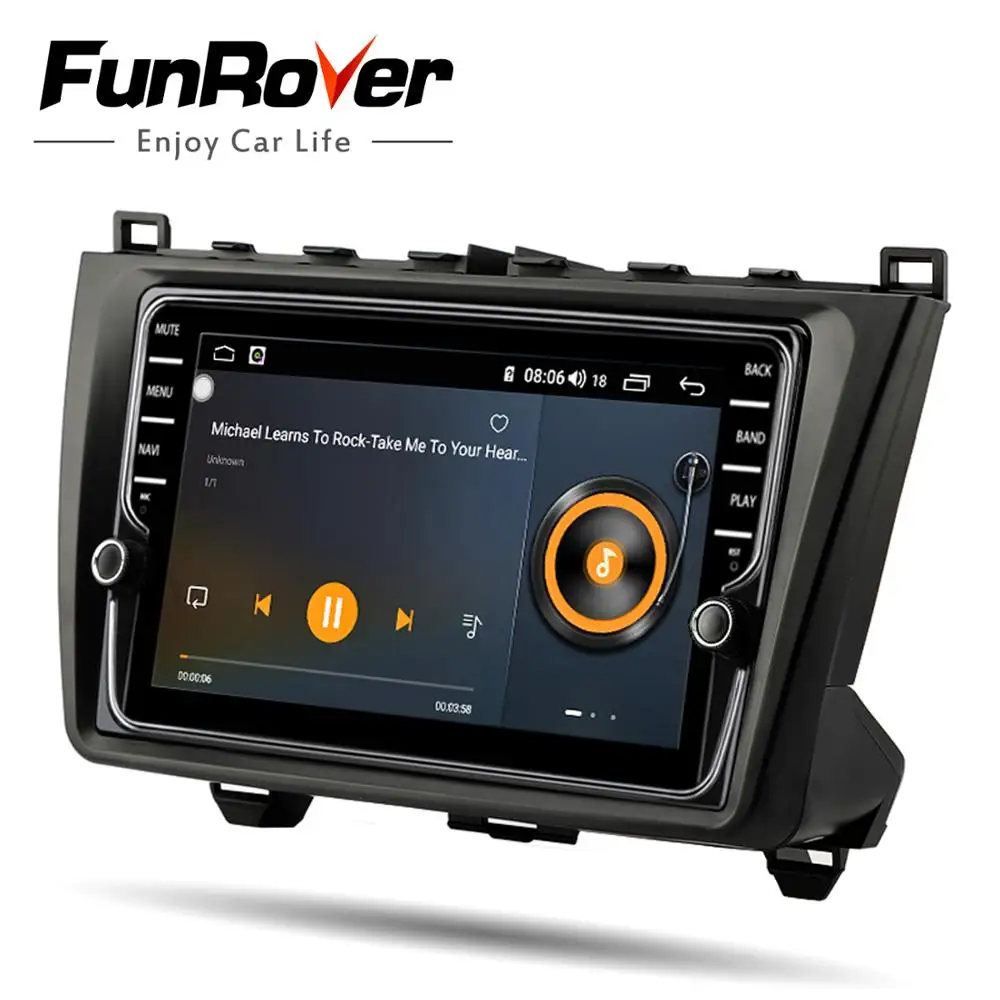 Best Funrover 8 core android 9.0 2 din car dvd player For Mazda 6 2008 2009 - 2014 2015 radio gps navigation 64G DSP SIM card slot BT 4
