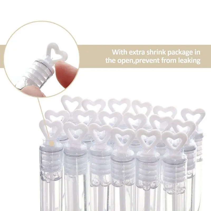 Wedding Wand Heart Tube Bubbles 60pcs Wedding Favours Table Decoration Party Accessories