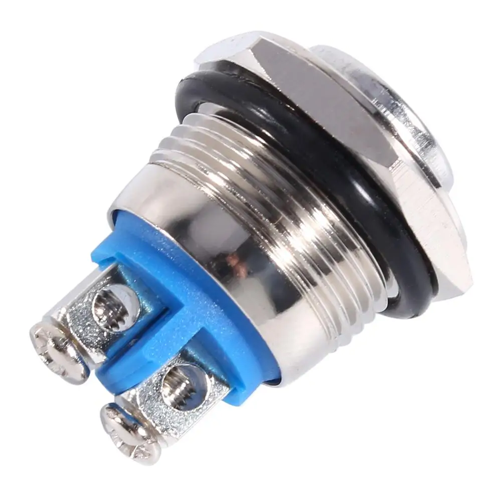 

12V 16mm Car Waterproof Momentary Metal Push Button ON OFF Horn Switch Silver Metal Push Button Switch
