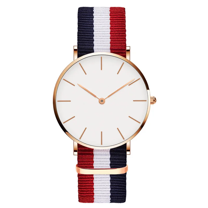 

Watches For Men Women Ultra Slim Quartz Watch with Simple Nylon Band Relogio Masculino Wristwatches Free Shipping