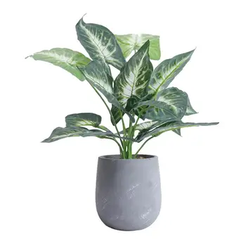 

1pc Artificial Plants Silk Decorative Tropical Taro Leaves Fake Plant Potted Artificial Plant for Party Office Home Decor