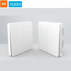 2 шт. xiaomi Aqara умный беспроводной контроль настенный двойной ключ переключатель управления светом от xiaomi youpin для xiaomi mi home APP