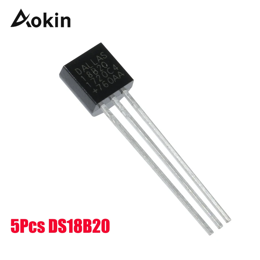 

5Pcs 18B20 DS18B20 TO-92 3 Pins Wire Digital Thermometer Temperature IC Sensor 18b20 diy electronic For Arduino Diy Kit