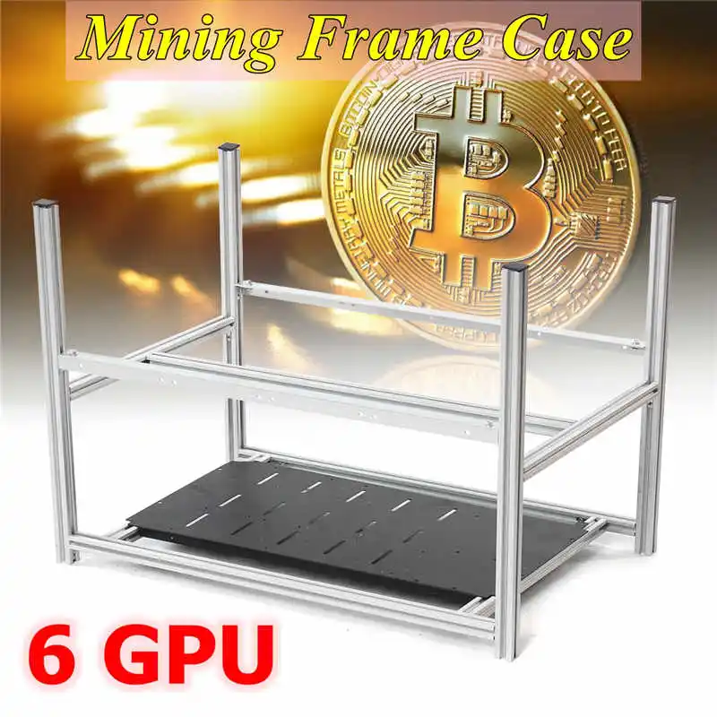 

6GPU Aluminum Stackable Box 8 Fan Position but no fans Mining Platform Outdoor Case Frame ETH / ZEC / Bitcoin