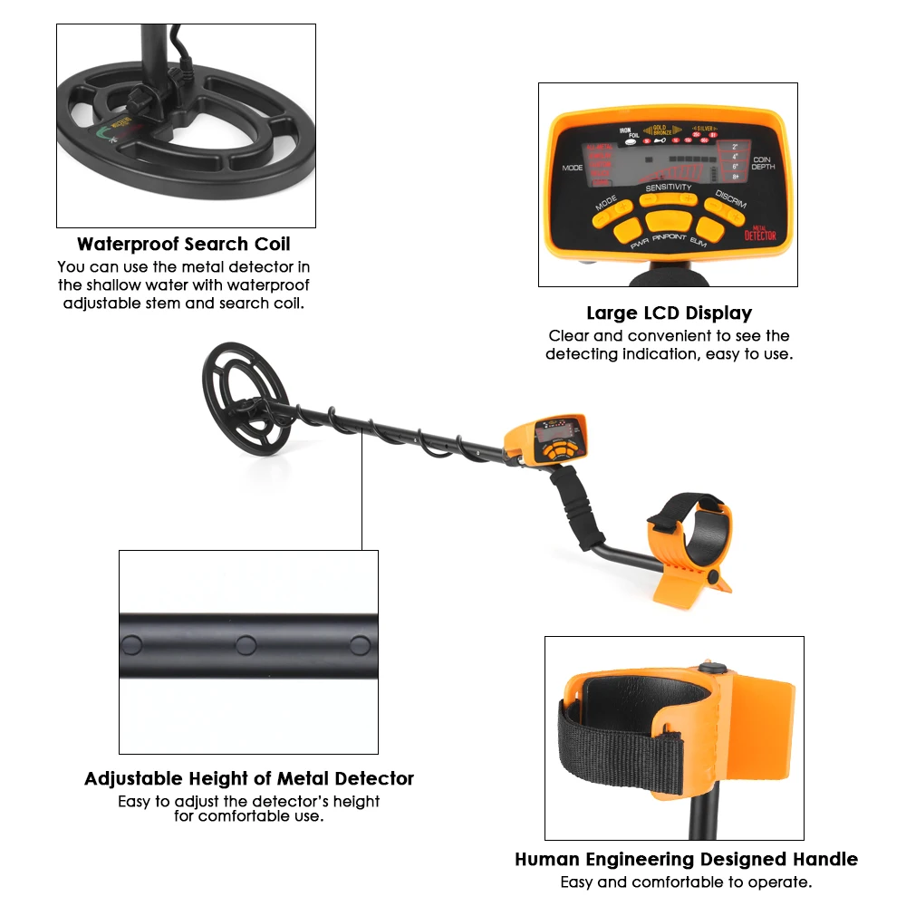 KKmoon металлоискатель ЖК-дисплей самородок детектор подземный золотоискатель с тремя режимами обнаружения Регулируемая чувствительность