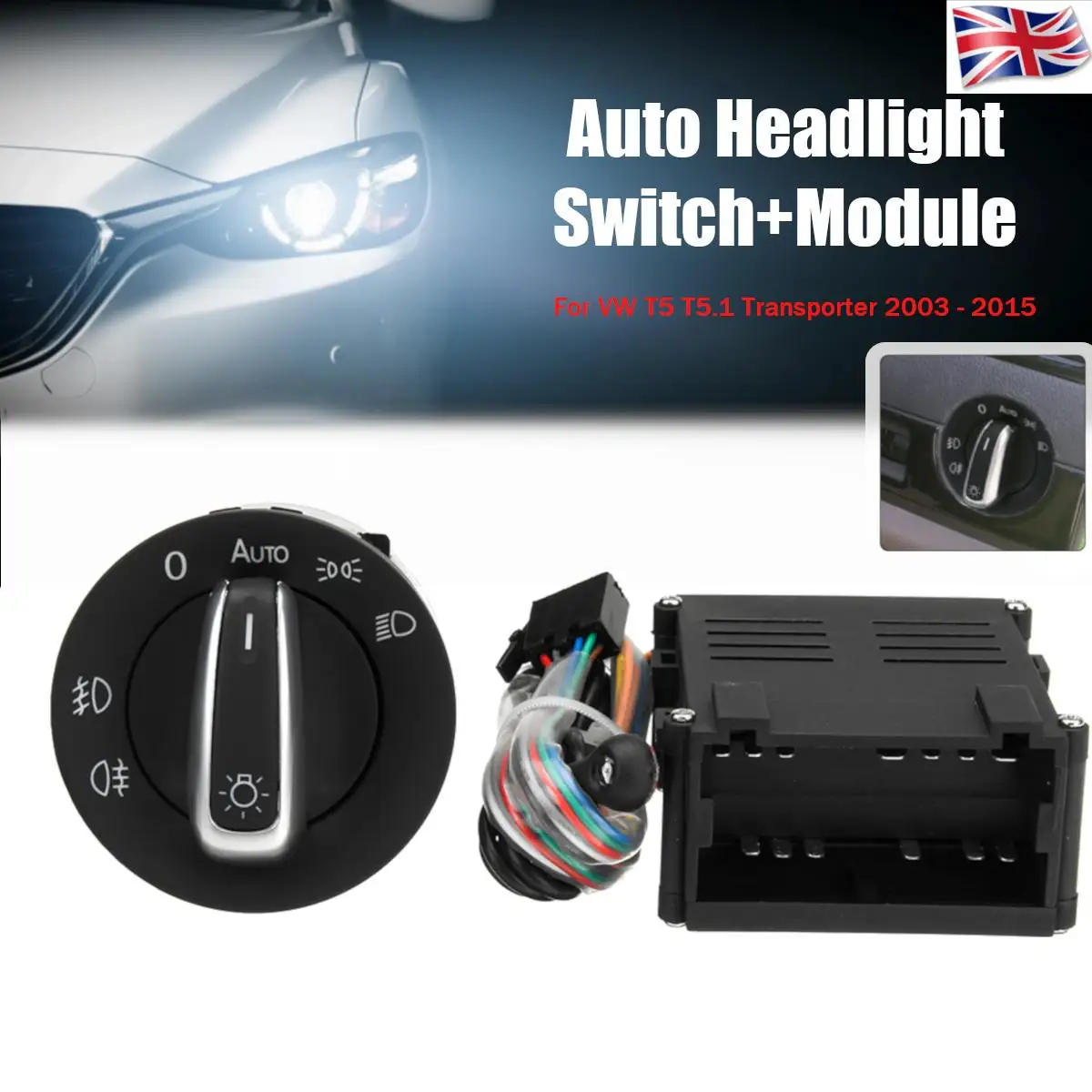 Car Auto Headlight Sensor HeadLamp Knob Switch Control Module for VW T5