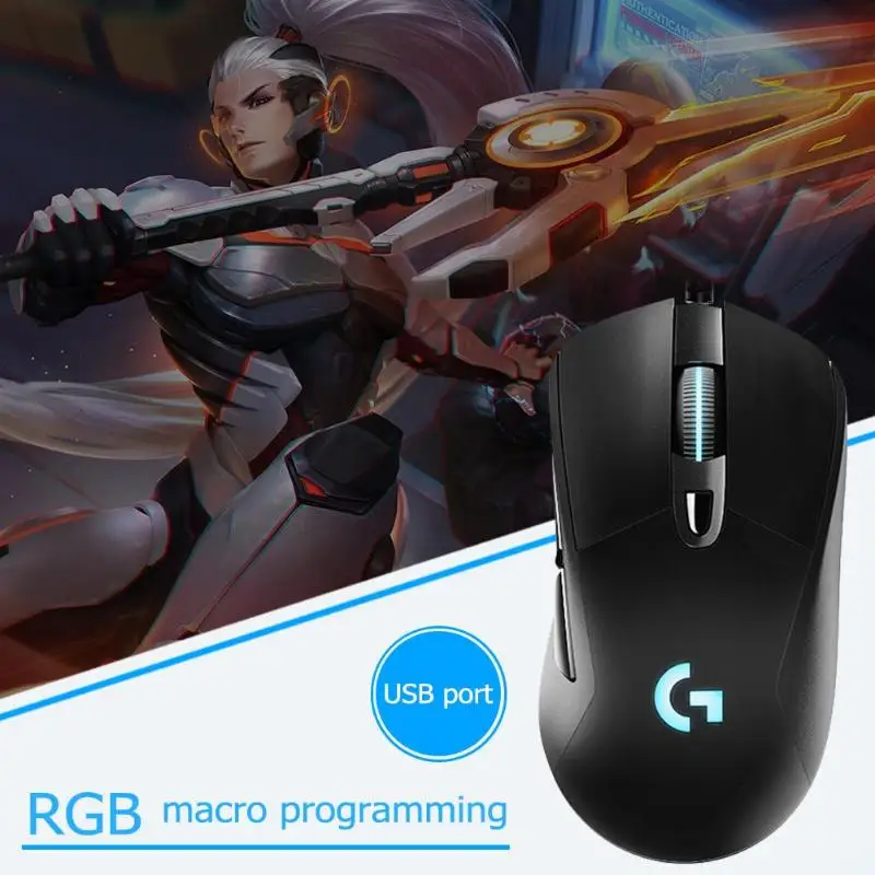 Проводная игровая мышь Logitech G403 RGB с подсветкой 12000 точек/дюйм для PUBG PC Gamer Поддержка Windows 10/8/7