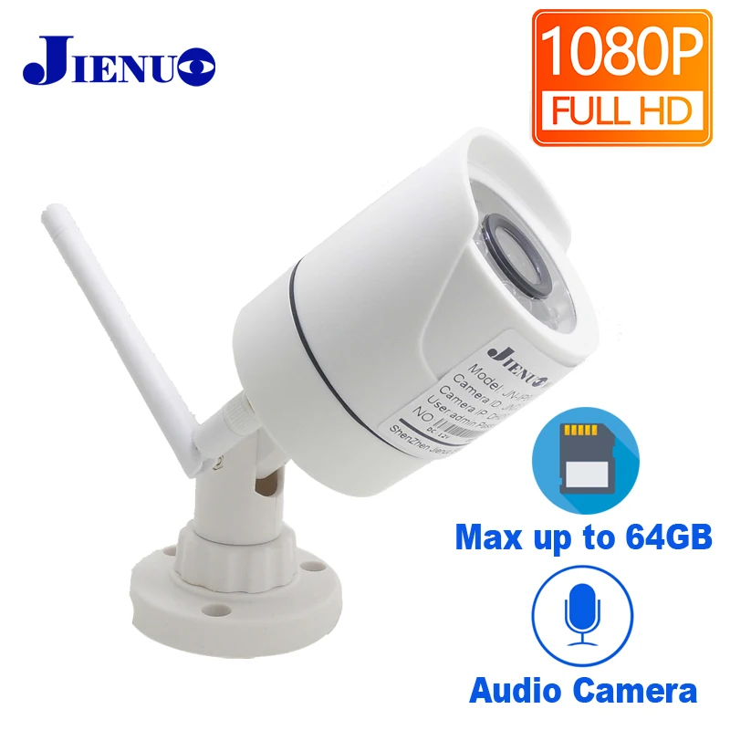 JIENUO 1080P Wifi камера ip Cctv беспроводная безопасность наружная Водонепроницаемая 2.0mp HD камера наблюдения аудио IPCam инфракрасный TF слот для карты
