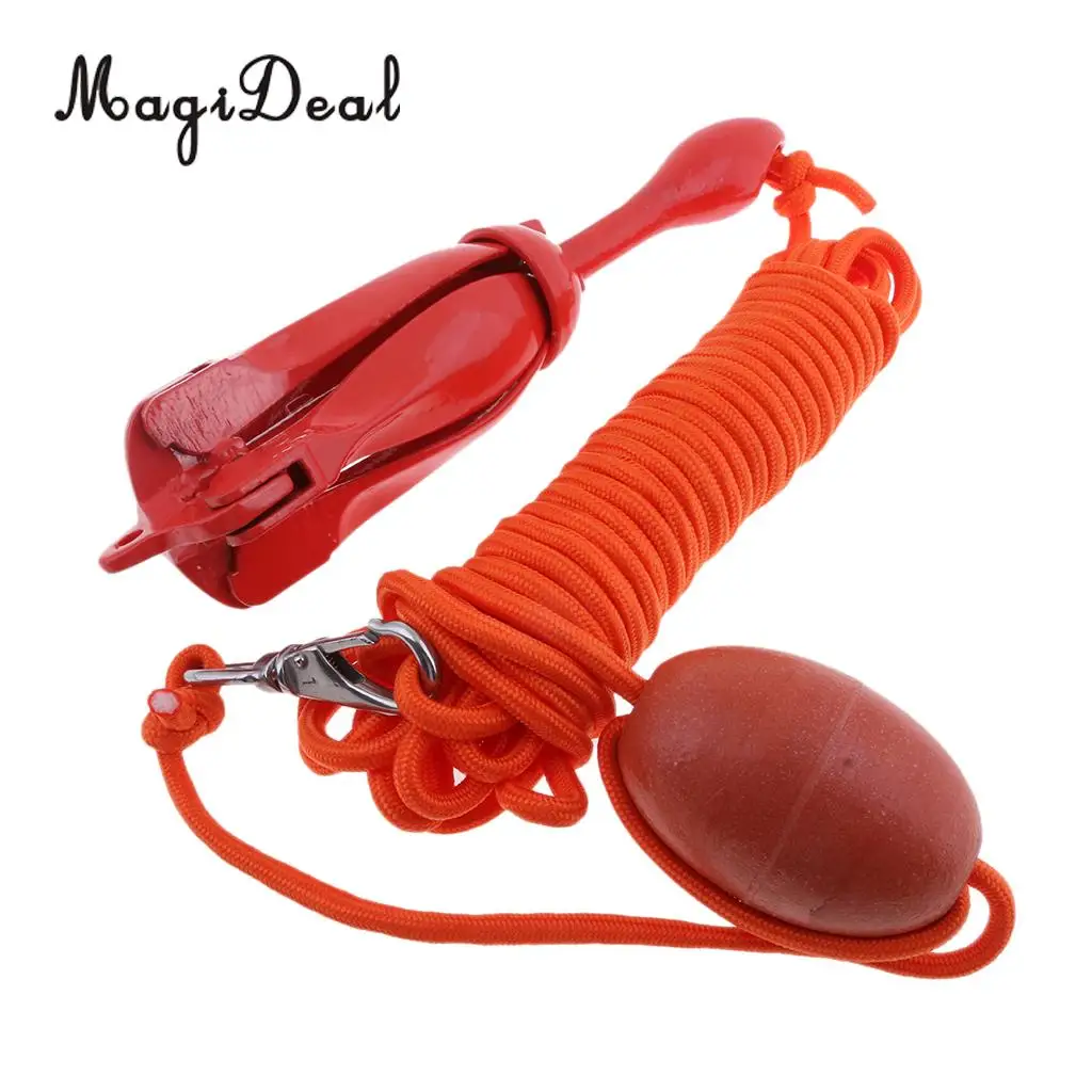 

MagiDeal Stainless Steel 1.5kg/3.3lbs Folding Anchor Buoy Kit for Small Boat Floatable Fishing Canoe Kayak Boat Dinghy Yacht