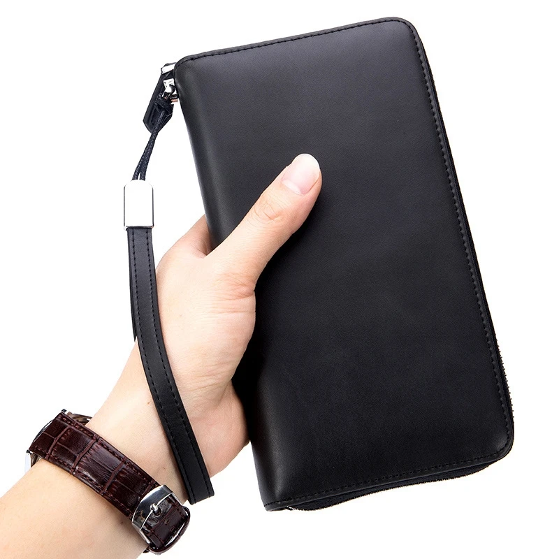 

Wallet Long Men's Multi-Card Leather Large Capacity Card Bag Clutch Bag Female Zipper Phone Bag