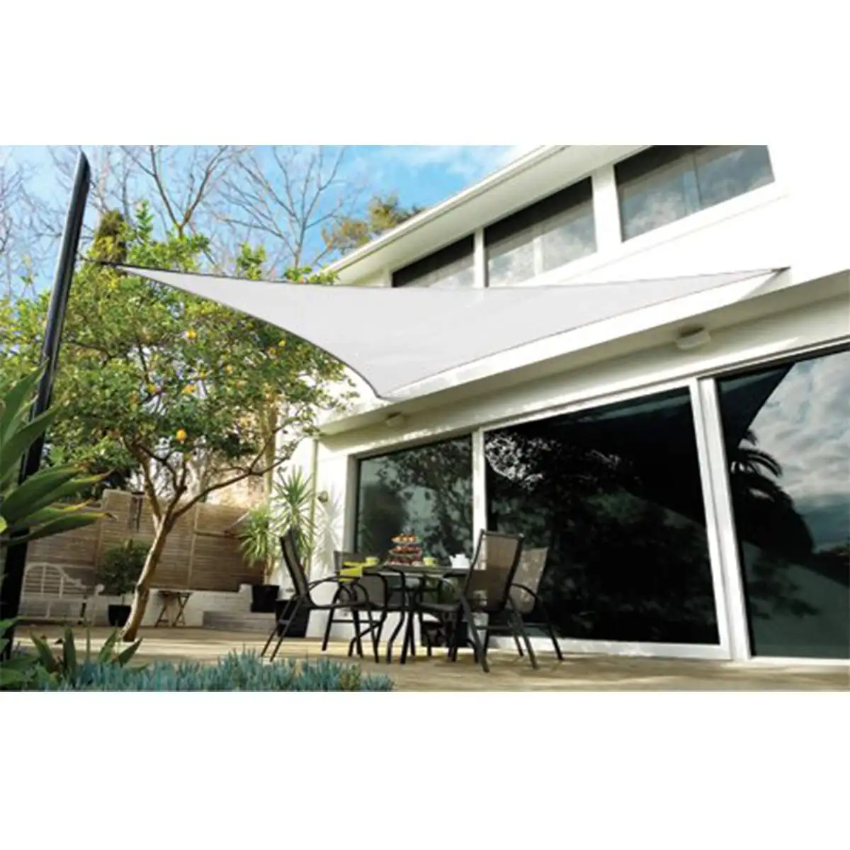 

Pure White 300D 160GSM Polyester Oxford Fabric Awning Canopy Triangle Shade Sail Sun Outdoor Garden
