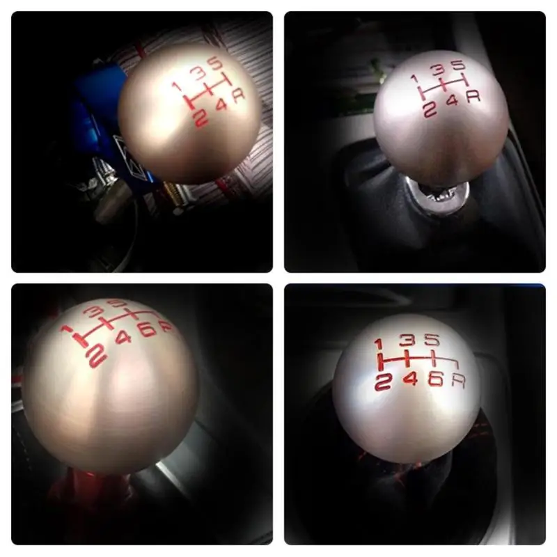 Velocidad de 5/6 velocidad redondo de plata de cambio de engranaje de mando para Civic Fit Crider Ciimo de transmisión Manual pomo palanca -Con tornillo