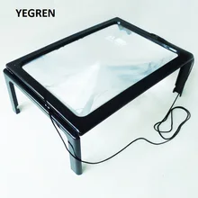 Best Price 3X Hands Free A4 Size Desktop Reading Magnifier Illuminated Magnifying Glass with LED Lamps Lighting Necklace Elderly Low Vision