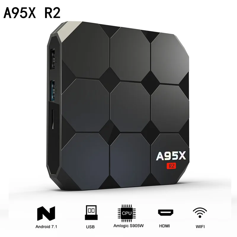 A95X R2 Android 7,1 Smart ТВ Box Amlogic S905W 4 ядра 2 ГБ Оперативная память 16 ГБ Встроенная память Декодер каналов кабельного телевидения wi-fi 4 K HD H.265 Media Player